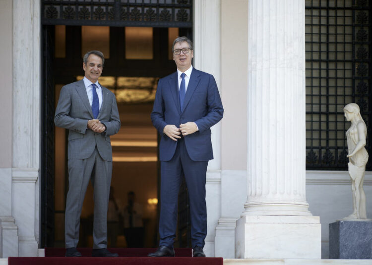 Συνάντηση του πρωθυπουργού Κυριάκου Μητσοτάκη με τον Πρόεδρο της Σερβίας Aleksandar Vucic