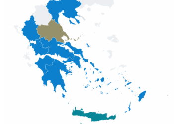 Ο χάρτης με τις περιφέρειες,δείχνει ποιός νίκησε και ποιός έχασε