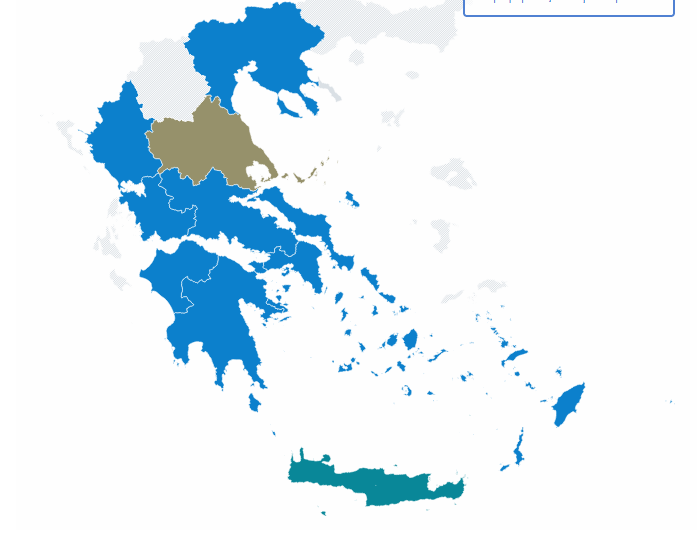 Ο χάρτης με τις περιφέρειες,δείχνει ποιός νίκησε και ποιός έχασε
