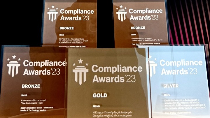 Nova: Σημαντικές διακρίσεις στα Compliance Awards 2023