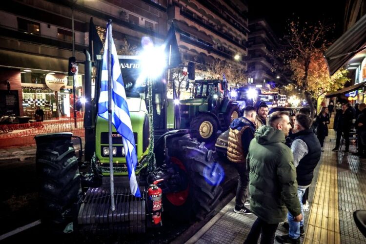 Διαμαρτυρία αγροτών, στους δρόμους της πόλης της Λάρισας (EUROKINISSI)