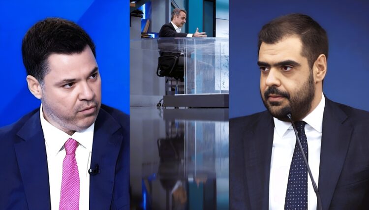 Παύλος Μαρινάκης, με Θανάση Κοντογεώργη και Πρωθυπουργό
