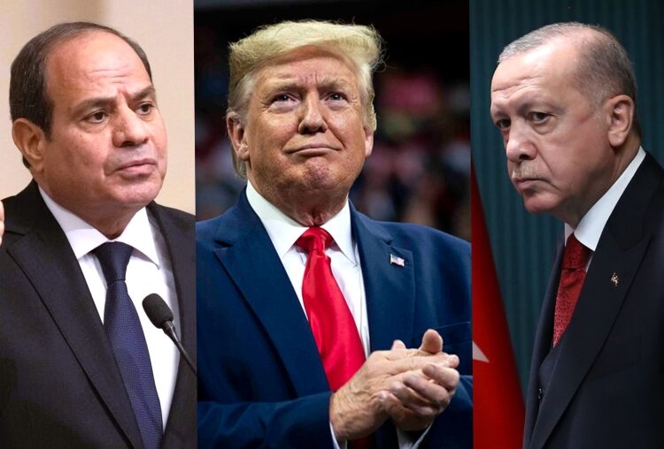 Ντόναλντ Τραμπ με Ερντογάν και Σίσι