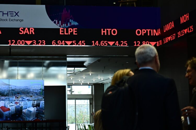 Στιγμιότυπο από το Χρηματιστήριο της Αθήνας, Δευτέρα 7 Απριλίου 2025.
(ΚΩΣΤΑΣ ΤΖΟΥΜΑΣ/EUROKINISSI)