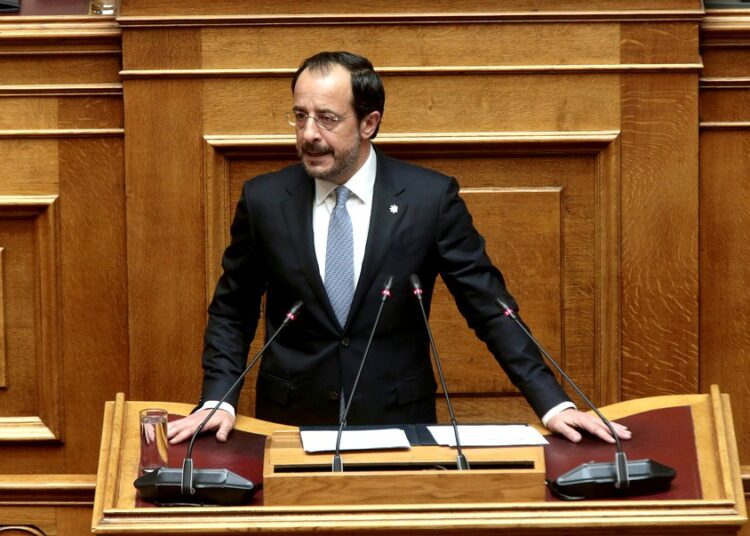 Ομιλία με ιστορικούς συμβολισμούς: Το «ευχαριστώ» του Χριστοδουλίδη στην Ελλάδα (video)